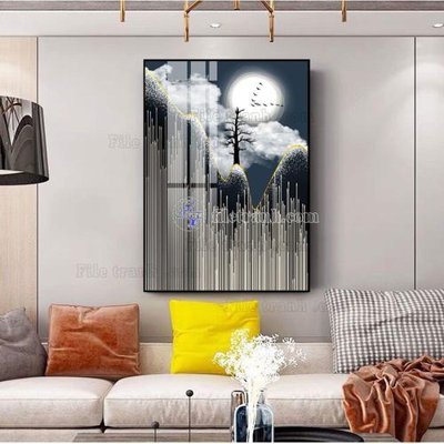 File tranh File tranh hiện đại pha lê gương FT407 (gốc) chủ đề thiên nhiên