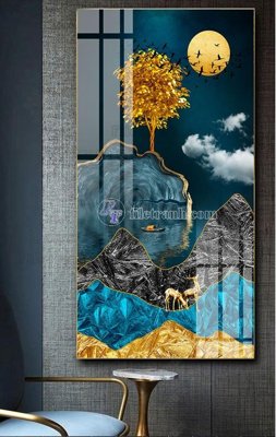 File tranh File tranh hiện đại pha lê gương FT408 (bản gốc) treo phòng ăn