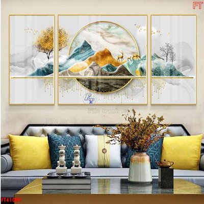 File in mica File tranh bộ hiện đại FT41005 (bản gốc) làm vách ngăn