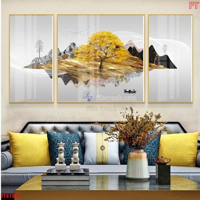 File gốc File tranh bộ hiện đại FT41011 (in ấn) màu sắc trung thực