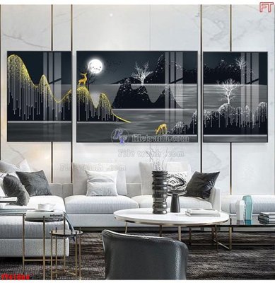 File tranh File tranh bộ hiện đại FT41064 (gốc) in vải canvas