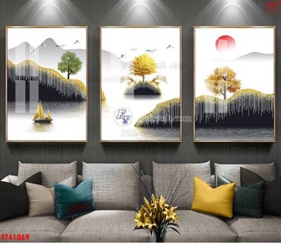 File PSD File tranh bộ hiện đại FT41069 (bản gốc) dễ dàng edit