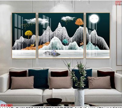 File gốc File tranh bộ hiện đại FT41081 (in lụa) cao cấp