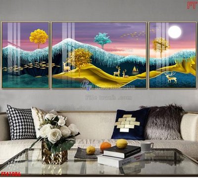 File tranh File tranh bộ hiện đại FT41086 (gốc) chủ đề động vật