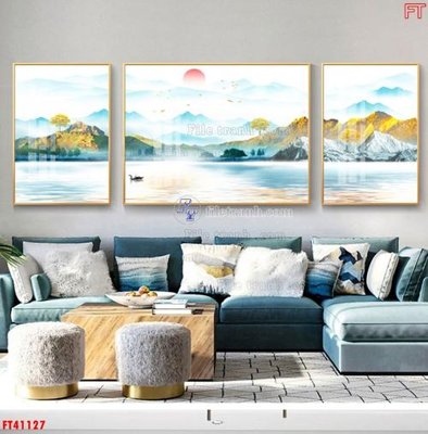 File gốc File tranh bộ hiện đại FT41127 (trang trí) phòng ngủ