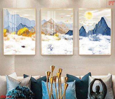 File ảnh File tranh bộ hiện đại FT41131 (gốc) trang trí khách sạn