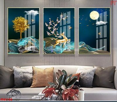 File gốc File tranh bộ hiện đại FT41152 (ảnh chi tiết) để in lụa