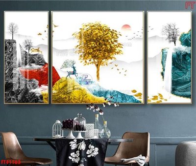 File ảnh File tranh bộ hiện đại FT41163 (gốc) trang trí khách sạn