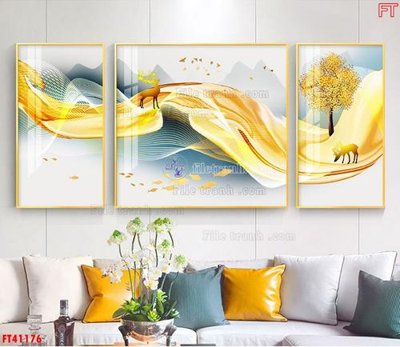 File gốc File tranh bộ hiện đại FT41176 (in tráng gương) nghệ thuật