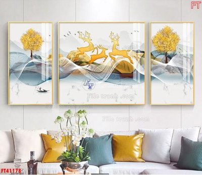 Download file gốc File tranh bộ hiện đại FT41178 (in mica) trang trí