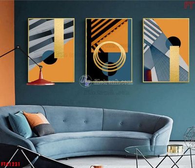 File tranh File tranh bộ hiện đại FT41231 (bản gốc) in lụa dán tường