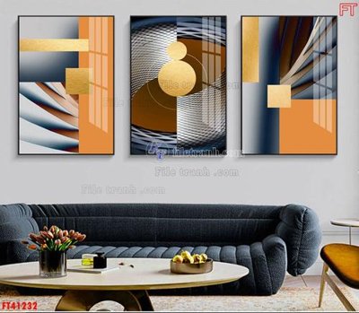 File gốc File tranh bộ hiện đại FT41232 (in 3D) nghệ thuật