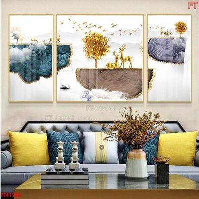 File in trần File tranh bộ hiện đại FT41236 (file gốc) phong thủy