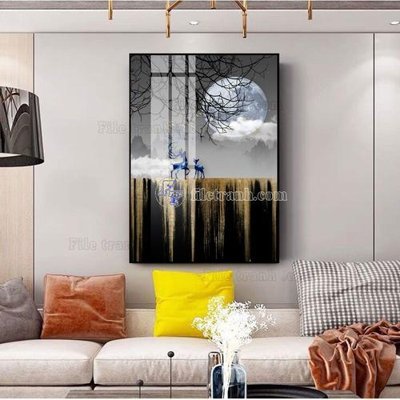 File tranh File tranh hiện đại pha lê gương FT413 (gốc) in vải canvas
