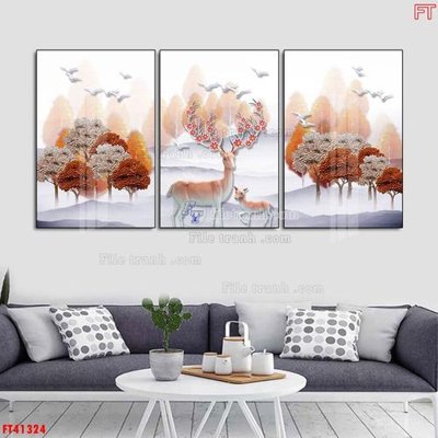 Ảnh gốc File tranh bộ hiện đại FT41324 (siêu chi tiết) để in ấn