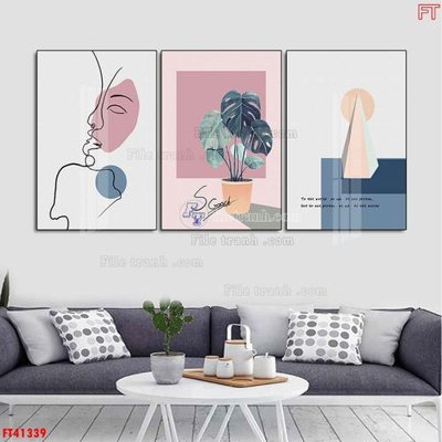 File in trần File tranh bộ hiện đại FT41339 (bản gốc) hoa văn