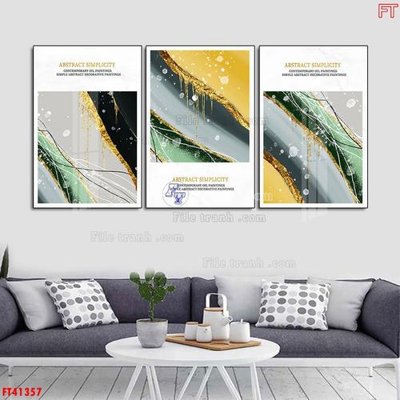 Ảnh gốc file in lụa File tranh bộ hiện đại FT41357 chi tiết