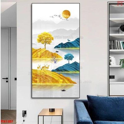 File tranh File tranh bộ hiện đại FT41507 (gốc) in trên kính