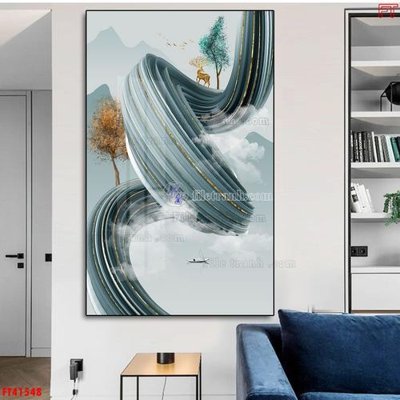 File tranh File tranh bộ hiện đại FT41548 (bản gốc) in lụa 3D