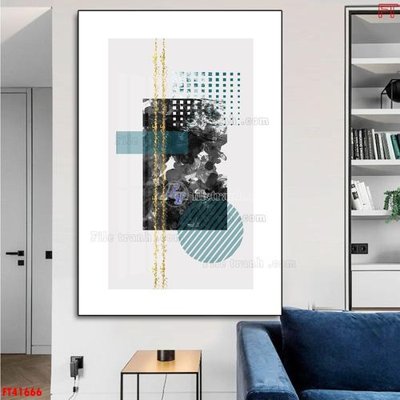 Ảnh gốc File tranh bộ hiện đại FT41666 (độ nét cao) in tráng gương