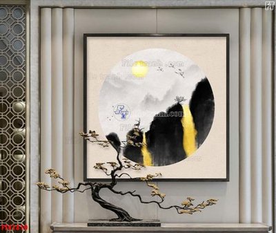 File gốc File tranh bộ hiện đại FT41810 (in tráng gương) nghệ thuật