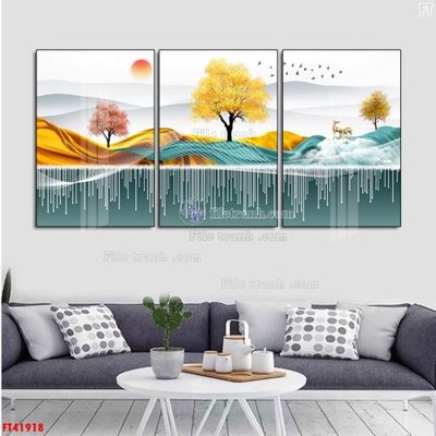 File gốc File tranh bộ hiện đại FT41918 (trang trí) phòng ngủ