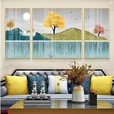 Download file gốc File tranh bộ hiện đại FT41922 (in mica) trang trí