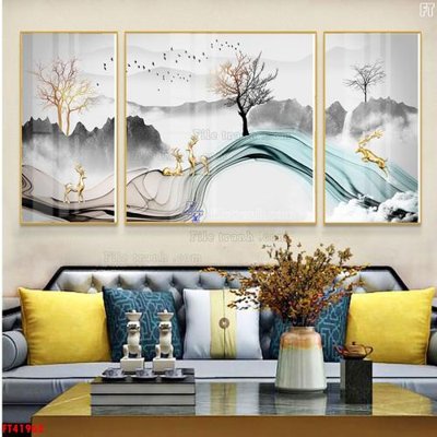 File tranh gốc File tranh bộ hiện đại FT41962 chủ đề hiện đại