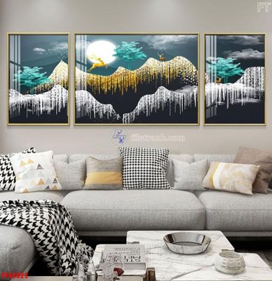 File gốc File tranh bộ hiện đại FT42023 (in lụa) tranh mã đáo