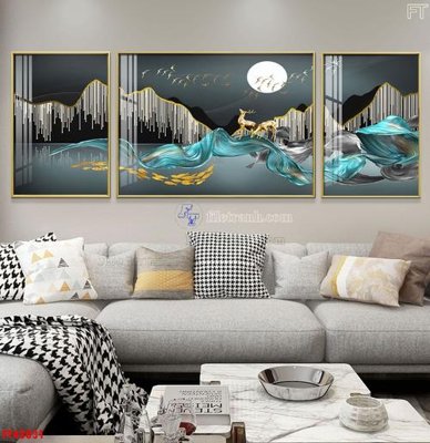 File gốc File tranh bộ hiện đại FT42031 (in lụa) tranh mã đáo