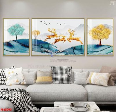 File in trần File tranh bộ hiện đại FT42092 (bản gốc) đại dương