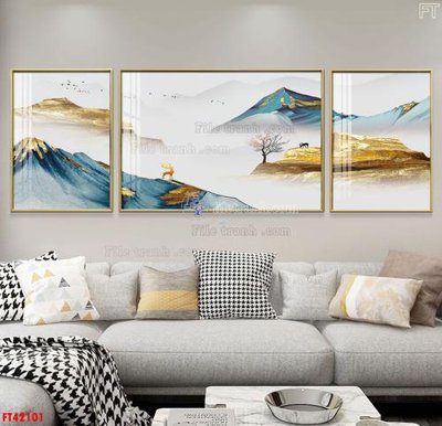 Download file gốc File tranh bộ hiện đại FT42101 (in mica) trong suốt