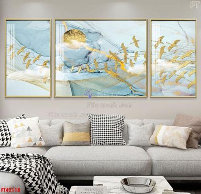 Download file gốc File tranh bộ hiện đại FT42118 (in lụa) cao cấp