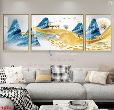 File in trần File tranh bộ hiện đại FT42141 (bản gốc) mây trời