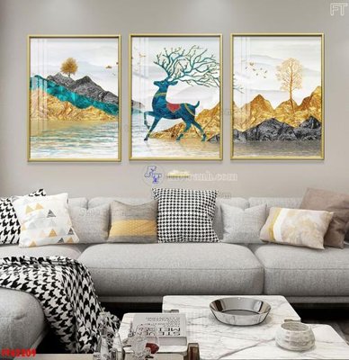 File gốc File tranh bộ hiện đại FT42209 (in lụa) tranh phong thủy