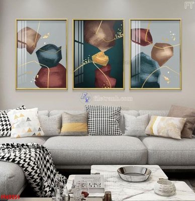 File gốc File tranh bộ hiện đại FT42251 (in lụa) tranh phong thủy