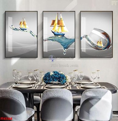 File ảnh File tranh bộ hiện đại FT42368 (gốc) cho trang trí nhà hàng