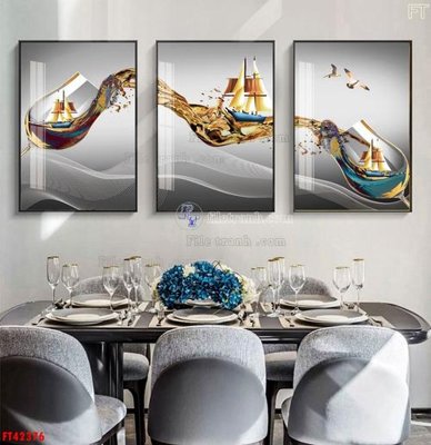 File in trần File tranh bộ hiện đại FT42376 (bản gốc) bầu trời