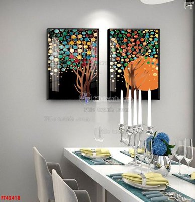 File gốc File tranh bộ hiện đại FT42418 (dành cho trang trí nội thất)