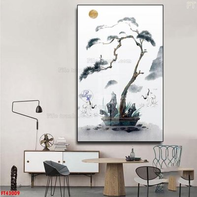 File gốc in mica File tranh bộ hiện đại FT43009 chất lượng