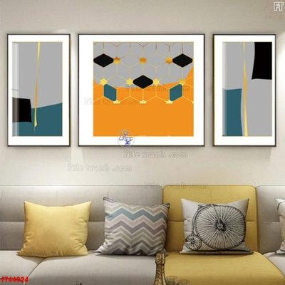 File ảnh File tranh bộ hiện đại FT44024 (gốc) in standee