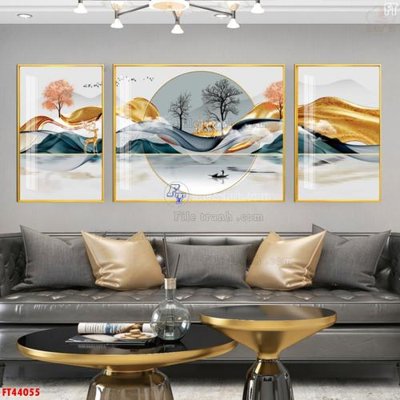 File in trần File tranh bộ hiện đại FT44055 (bản gốc) phong cảnh