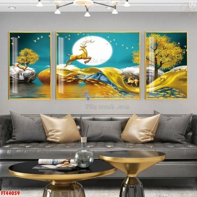 File gốc File tranh bộ hiện đại FT44059 (ảnh chi tiết) để in trần