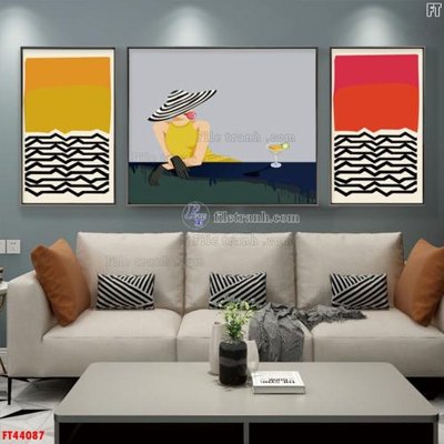 File ảnh File tranh bộ hiện đại FT44087 (gốc) cho trang trí nhà hàng