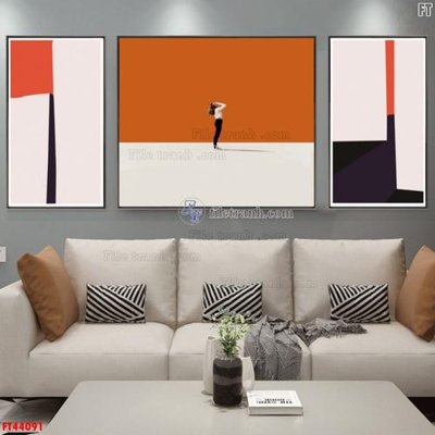 File gốc File tranh bộ hiện đại FT44091 (ảnh chi tiết) để in trần