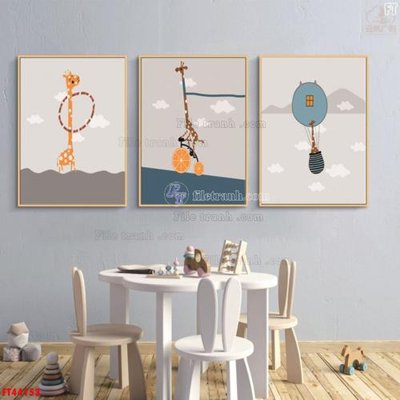 Download file File tranh bộ hiện đại FT44153 (gốc) in mica đèn LED