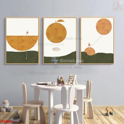 File tranh in trần 3D File tranh bộ hiện đại FT44161 (ảnh gốc)