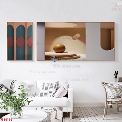 File gốc File tranh bộ hiện đại FT44192 (in 3D) cho trang trí