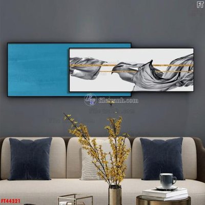 File gốc File tranh bộ hiện đại FT44321 (in lụa) tranh phong thủy