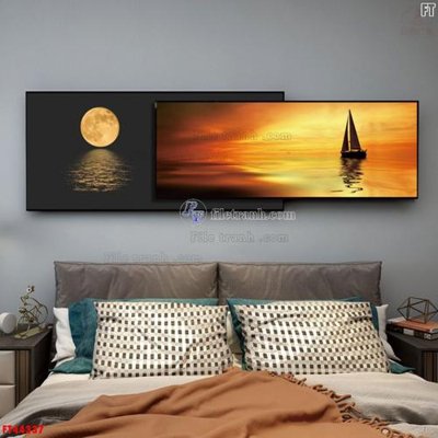 File tranh File tranh bộ hiện đại FT44337 (bản gốc) treo quán cafe